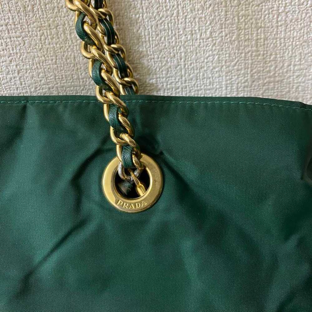 "PRADA" Shoulder Bag Green - image 4