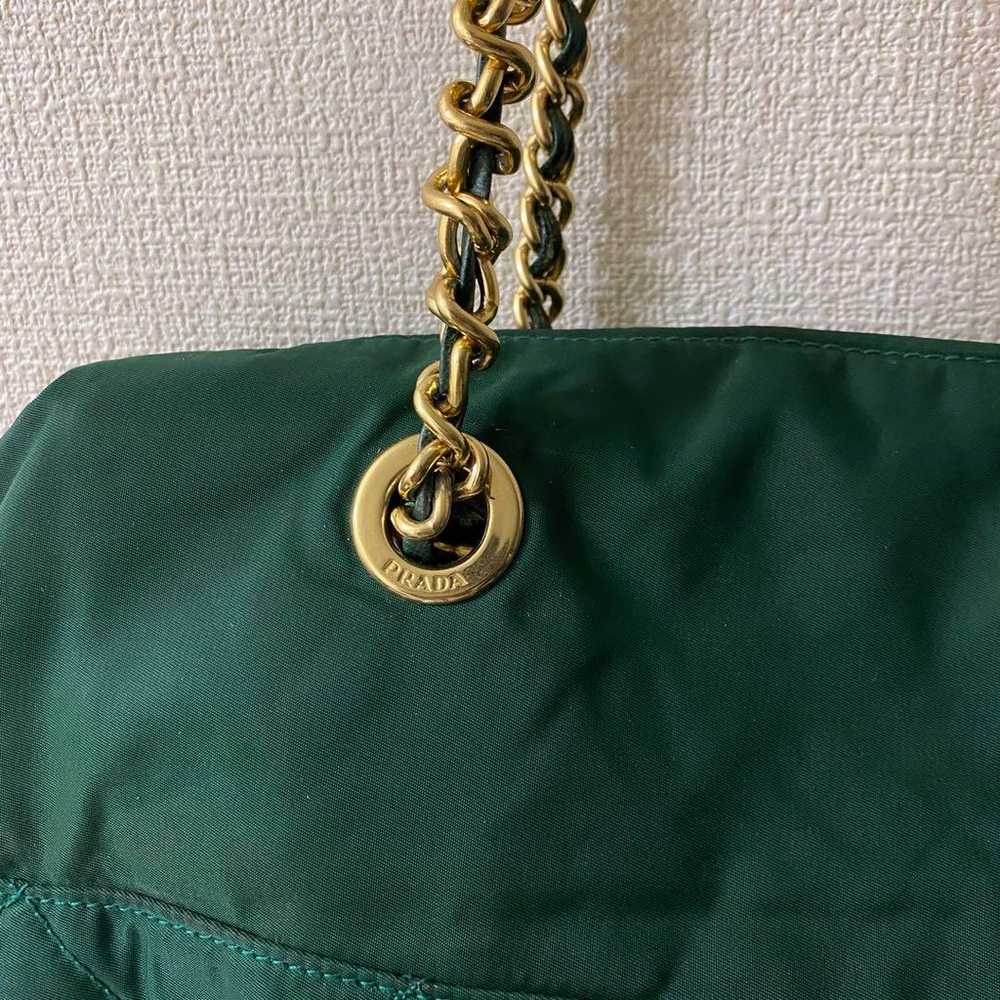 "PRADA" Shoulder Bag Green - image 6