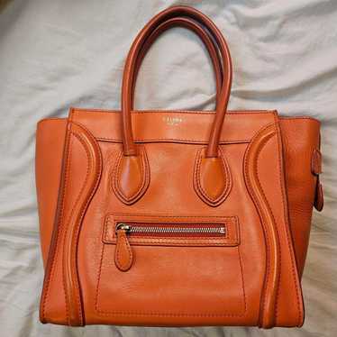 Celine Luggage Micro Orange