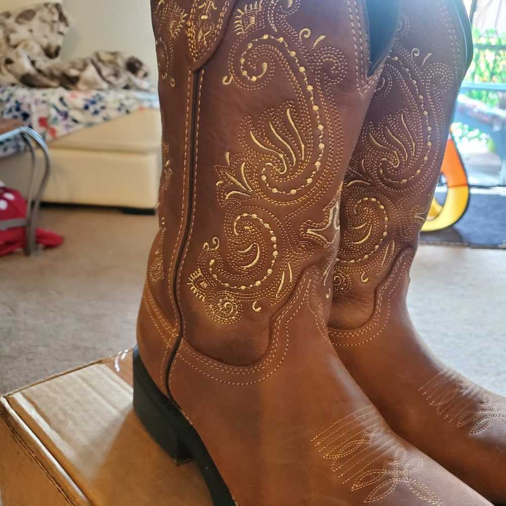 Leather Western Cowgirl Boots - image 4