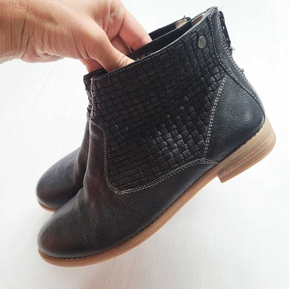 HUSH PUPPIES black Woven leather ankle booties - image 5