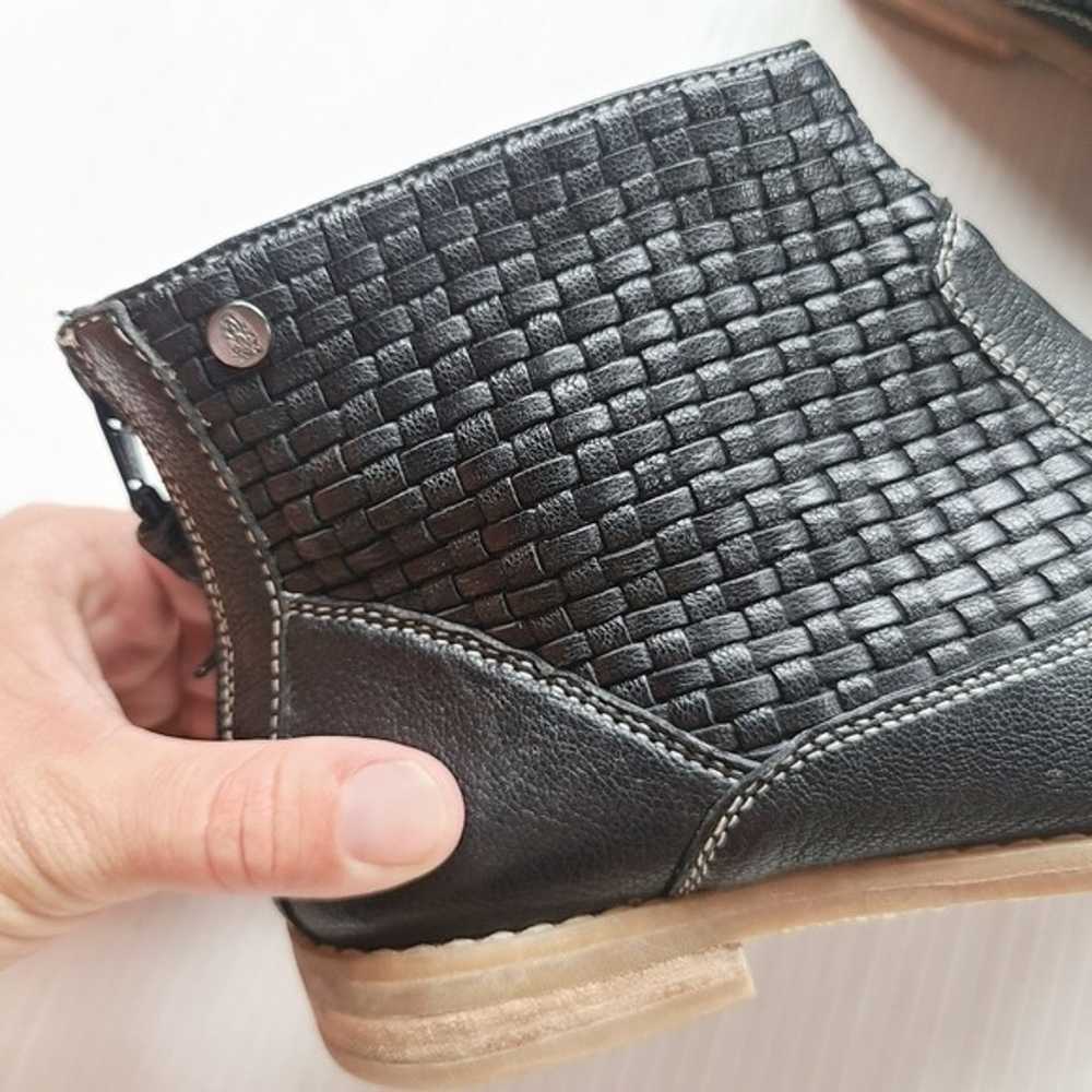 HUSH PUPPIES black Woven leather ankle booties - image 7