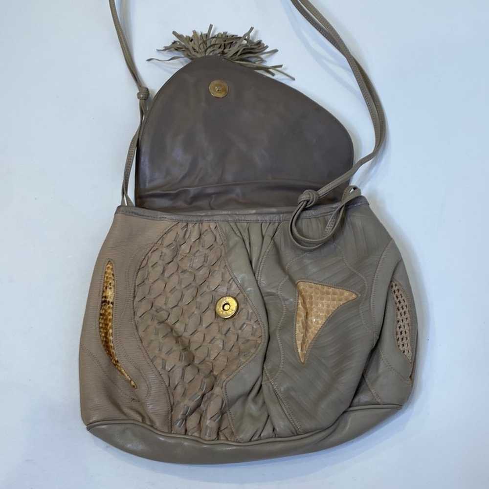 Sharif Crossbody Purse Snap Closure Tassel Leathe… - image 3