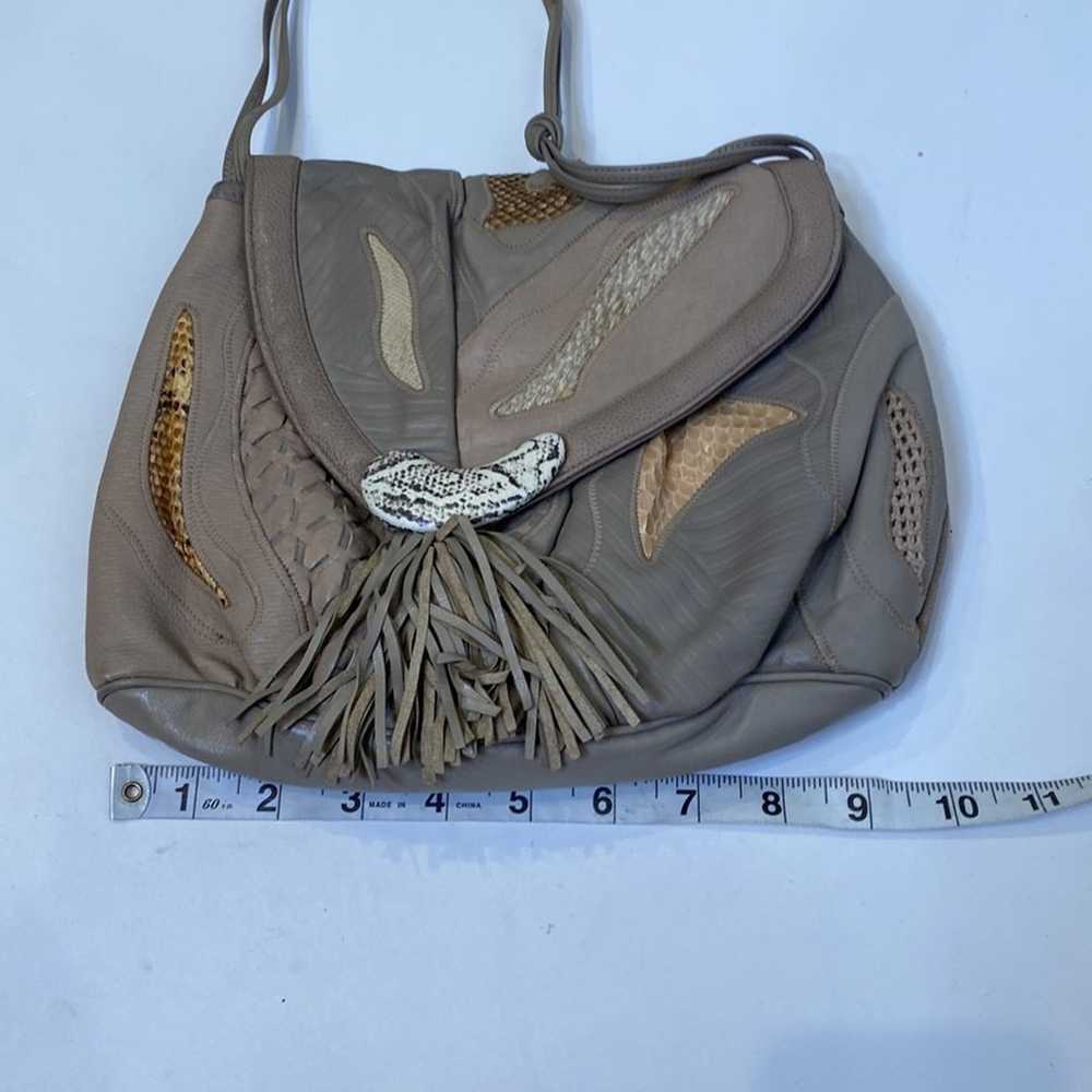 Sharif Crossbody Purse Snap Closure Tassel Leathe… - image 8