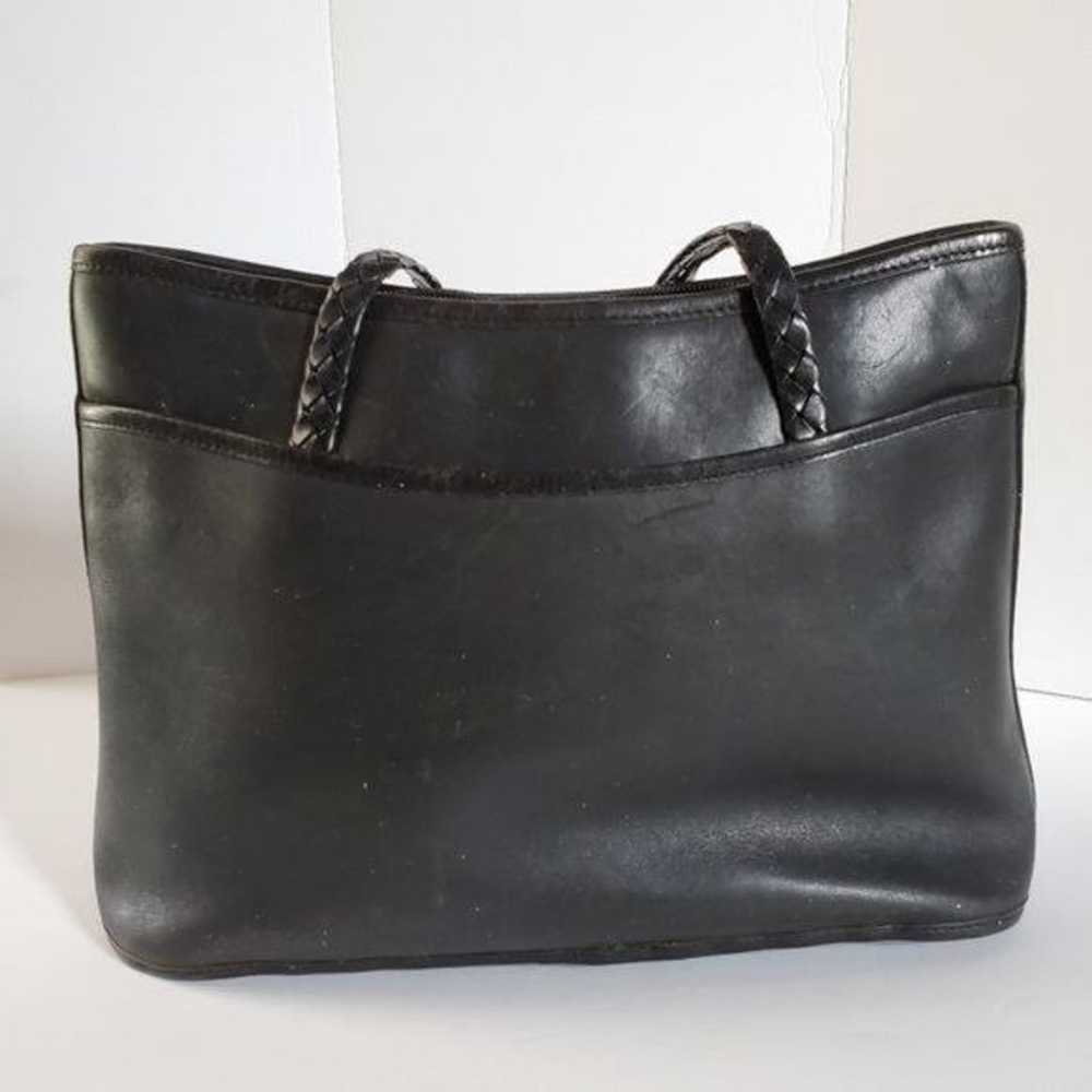 Vintage Brighton Bag Black Leather Tote Shoulder … - image 2