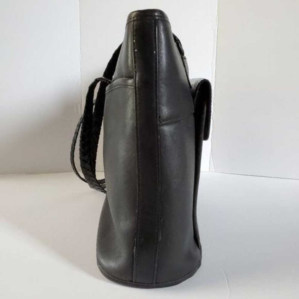 Vintage Brighton Bag Black Leather Tote Shoulder … - image 3