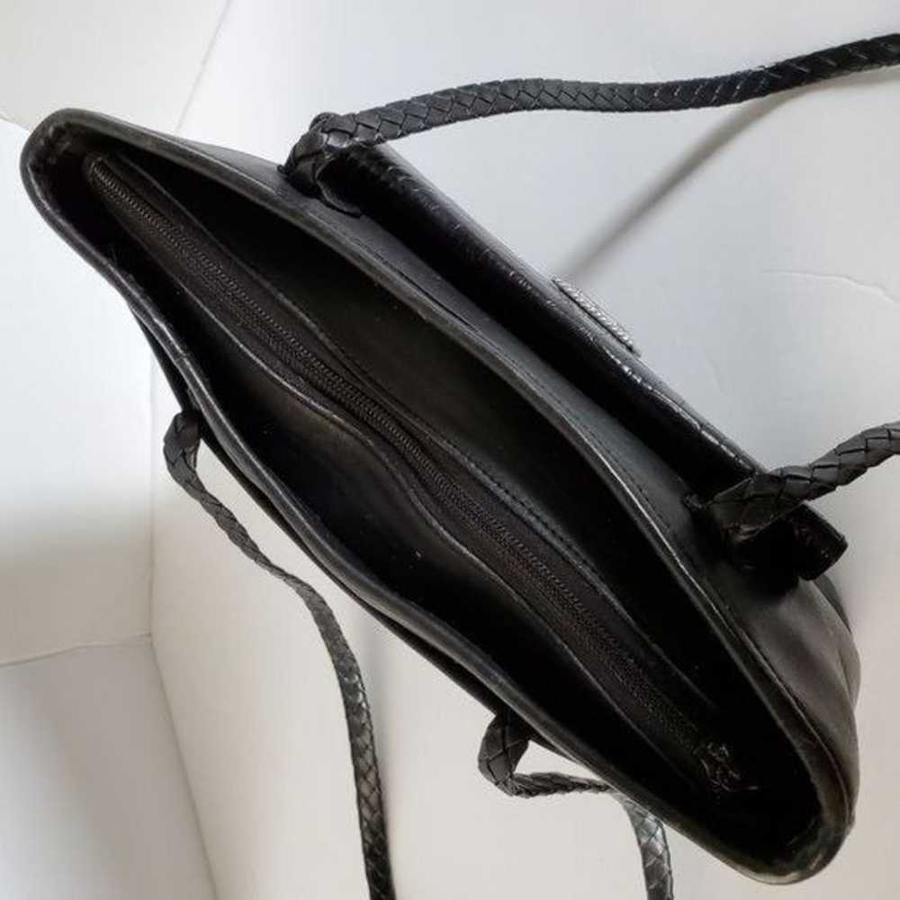 Vintage Brighton Bag Black Leather Tote Shoulder … - image 8