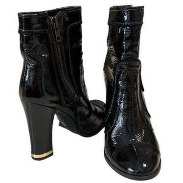 Gianni Bini Black Patent Leather Heels Boots Size… - image 1