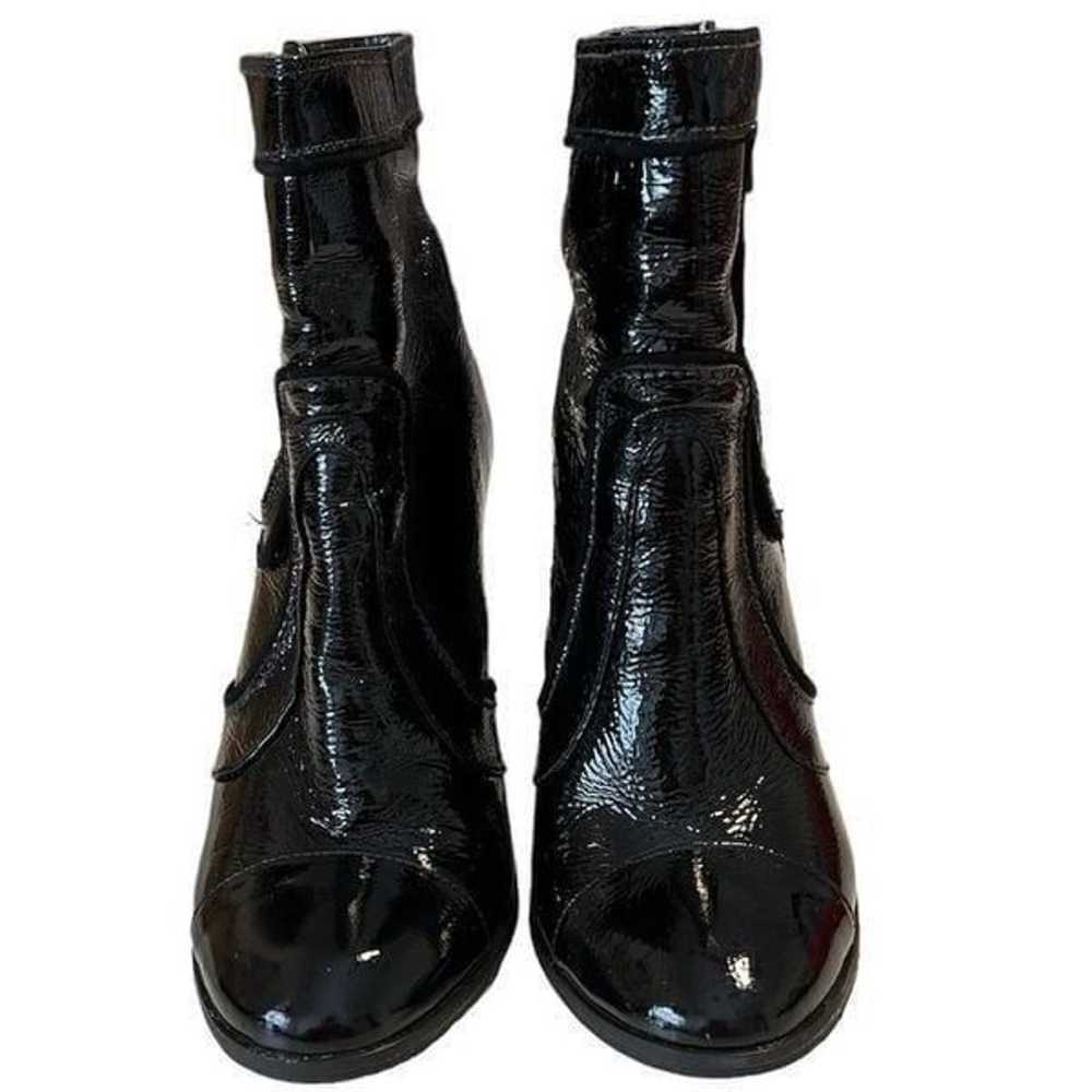 Gianni Bini Black Patent Leather Heels Boots Size… - image 2