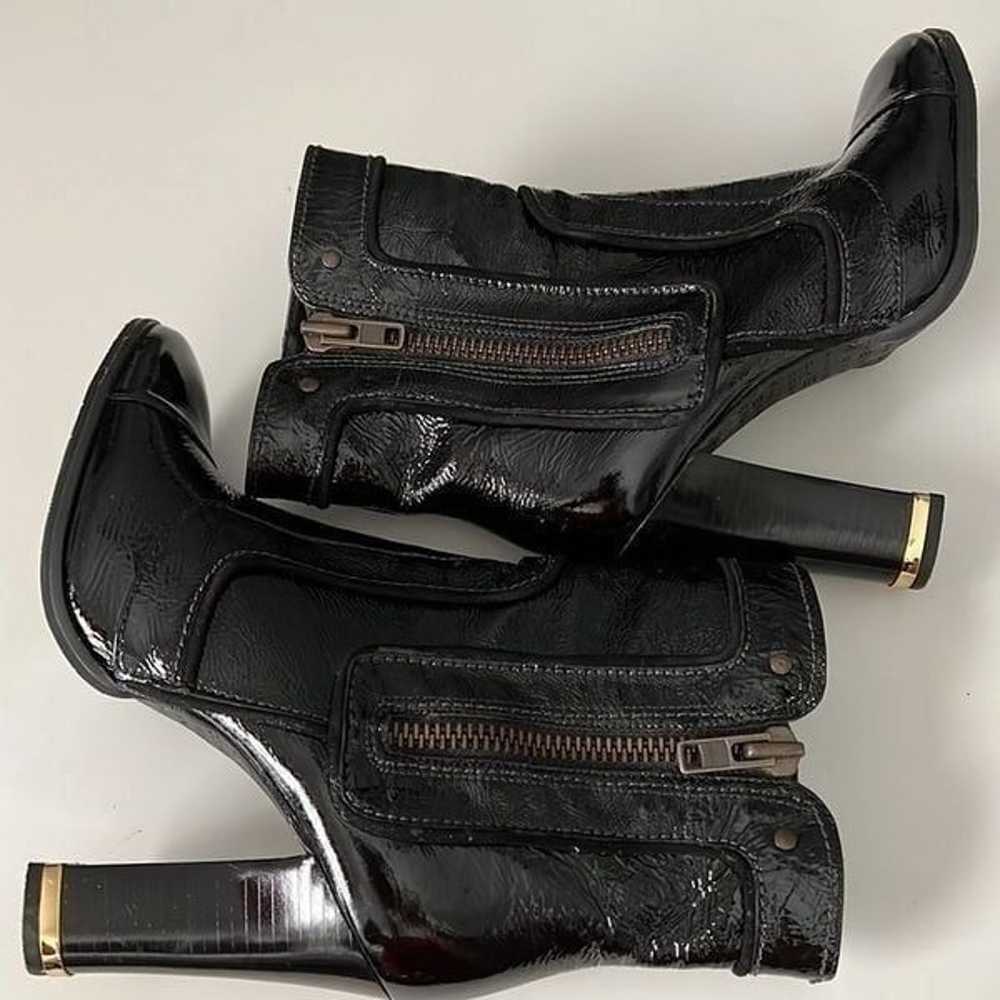 Gianni Bini Black Patent Leather Heels Boots Size… - image 8