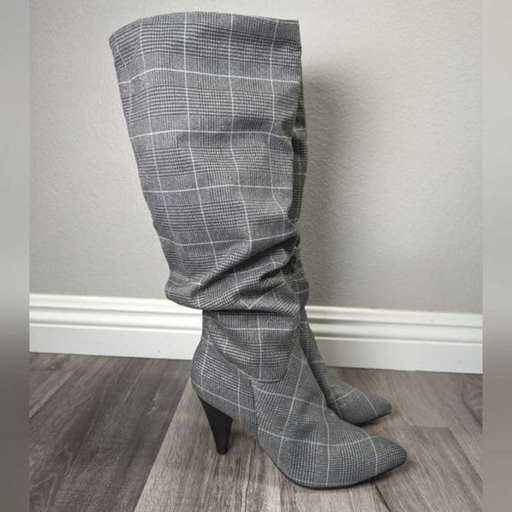 Impo Stretch Theodora slouchy gray metallic plaid… - image 4