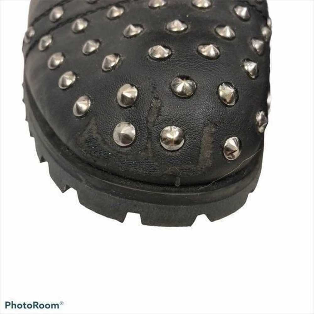 Gia Mia Black Studded Sequin Dance Combat Boots 8 - image 2