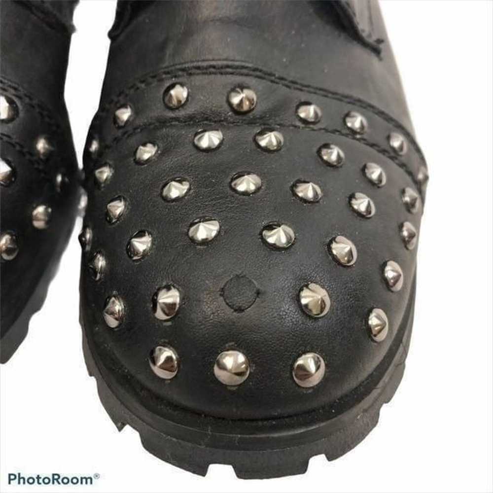 Gia Mia Black Studded Sequin Dance Combat Boots 8 - image 4