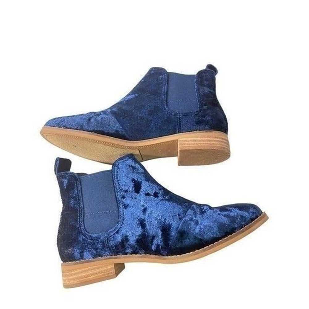 TOMS Blue Velvet Ella Ankle Boots Booties  6  6.5… - image 3