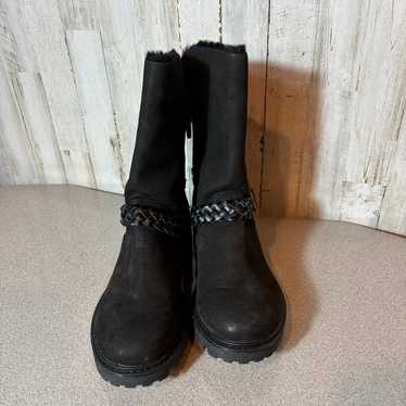 Blowfish Malibu Climber Black Fur-lined Boots Veg… - image 1