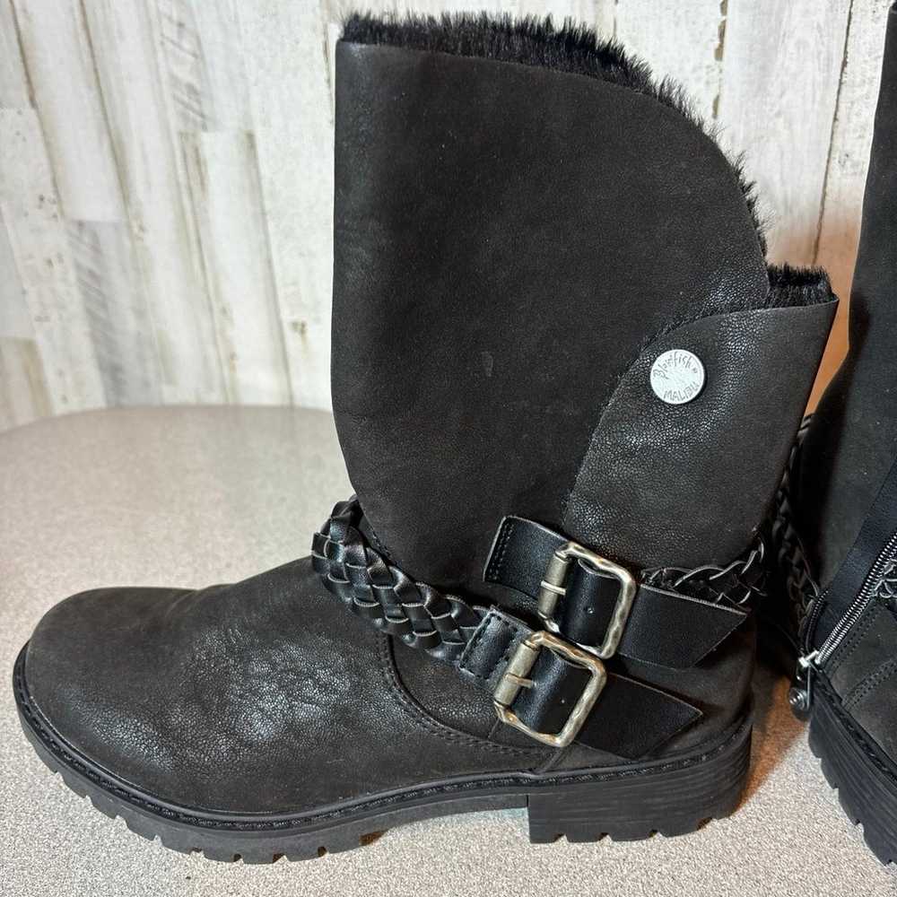 Blowfish Malibu Climber Black Fur-lined Boots Veg… - image 9