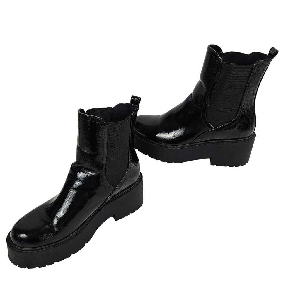 SODA Y2K Boot Black Patent Lug Sole Chunky Combat… - image 3