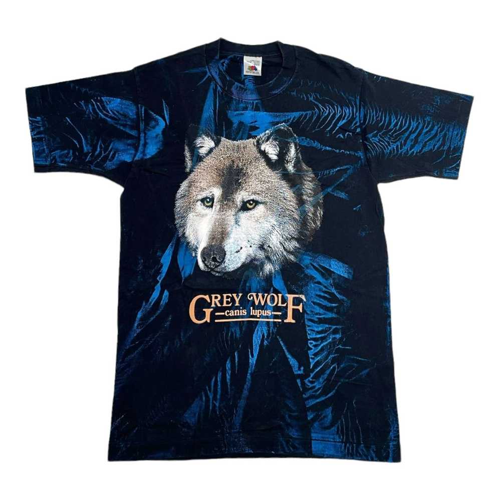 Vintage Grey Wolf All Over Print Short Sleeve Tee… - image 1