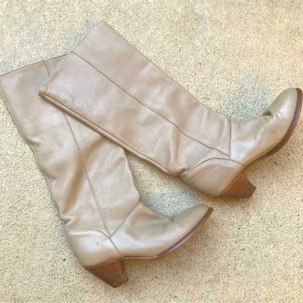 Frye Vintage Susie Fold-over Slouchy Heeled Boots… - image 1