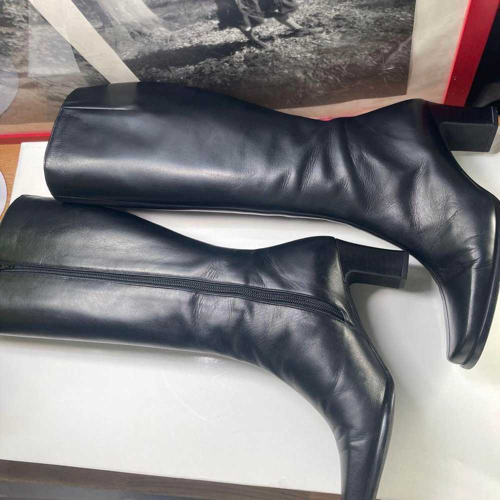 Long Leather Boots Black Made in Japan - image 1