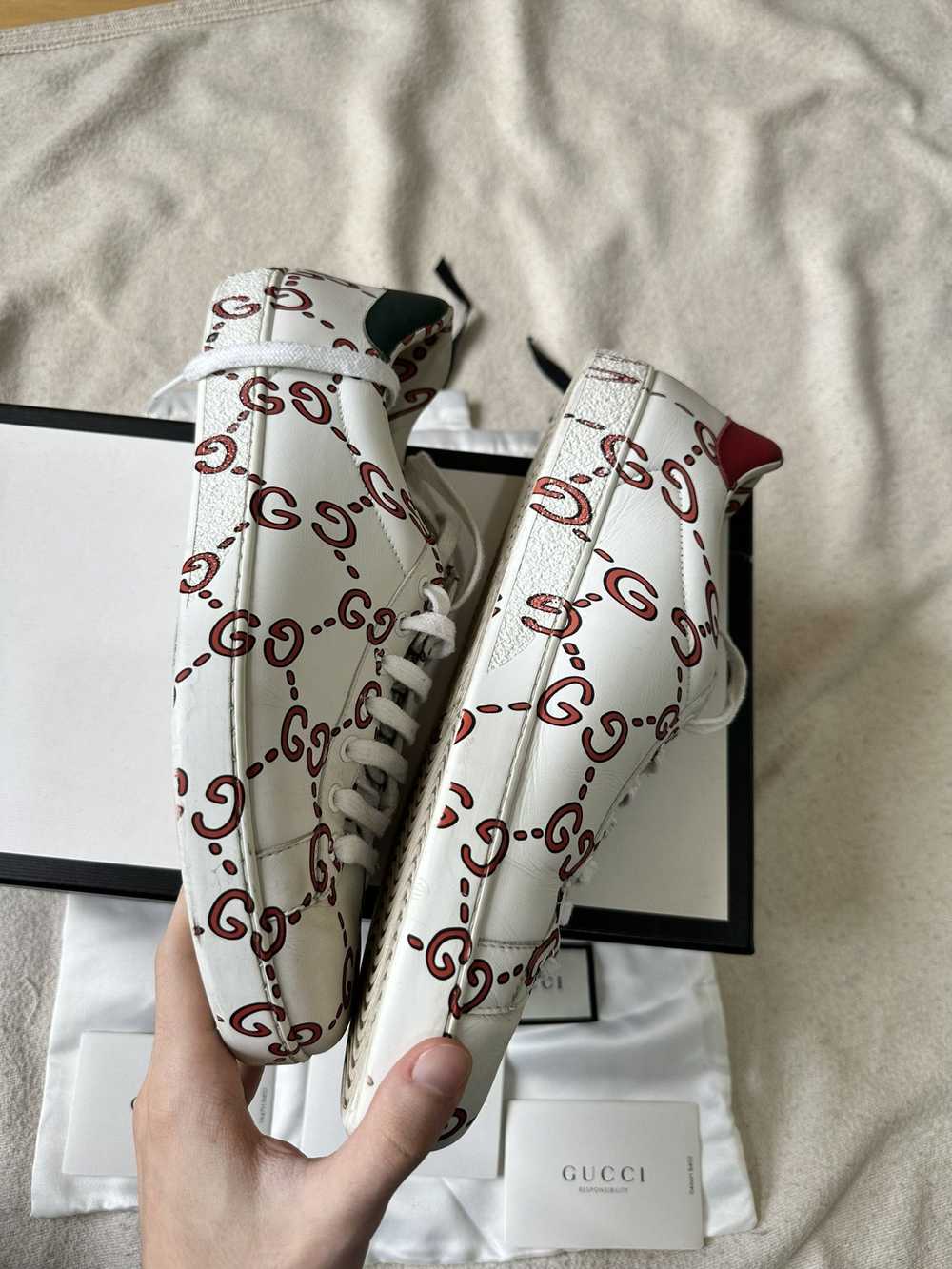 Gucci Gucci Ace Sneakers Monogram Ghost Print Whi… - image 5