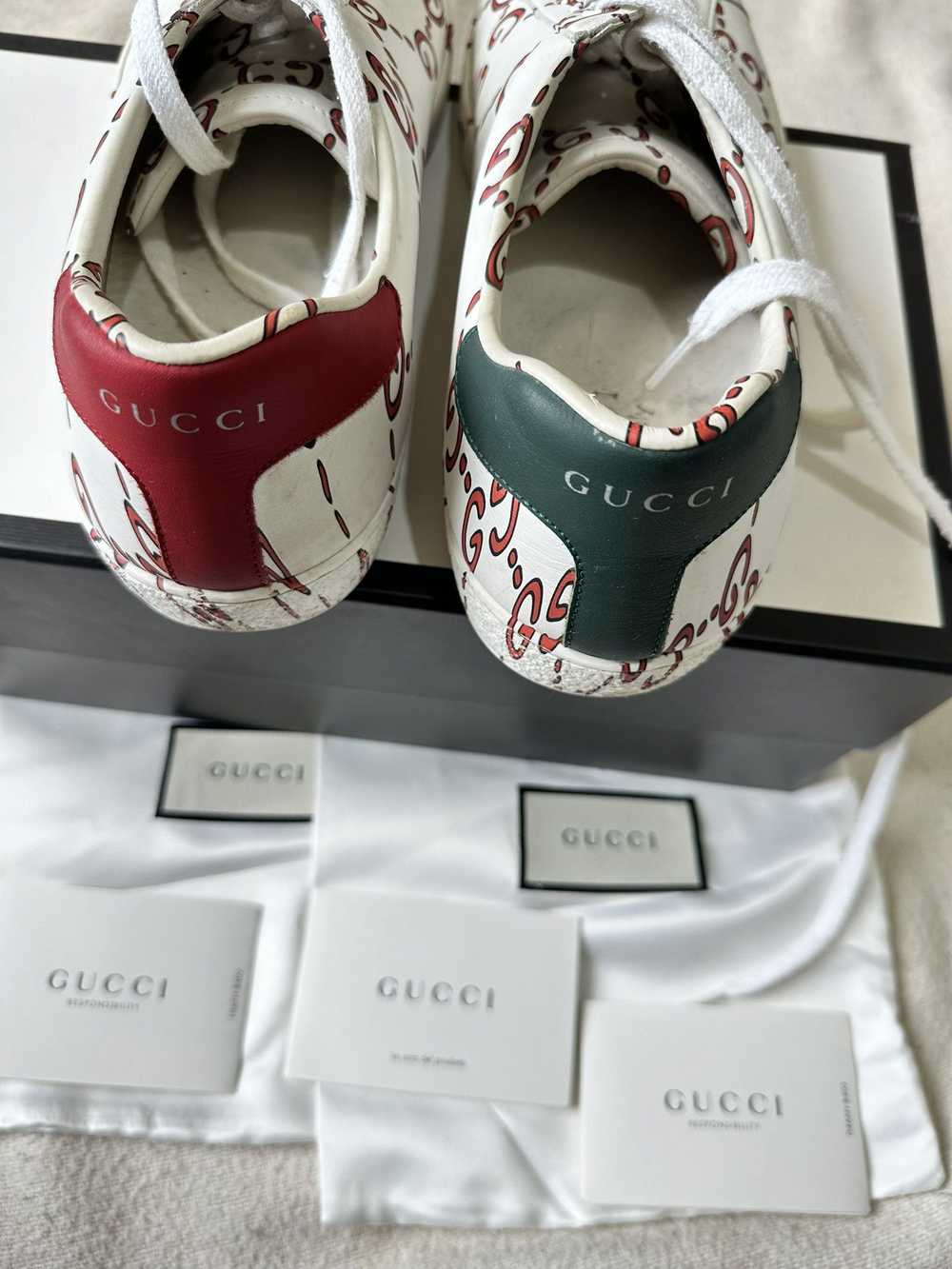 Gucci Gucci Ace Sneakers Monogram Ghost Print Whi… - image 7