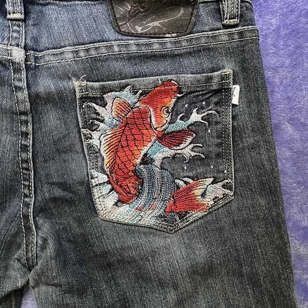 Ed Hardy × Vintage Ed Hardy Koi Fish Embroidered … - image 5