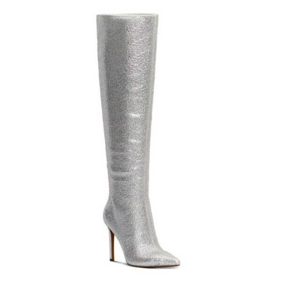 Inc Saveria Silver Rhinestone Boots Stiletto Wome… - image 1