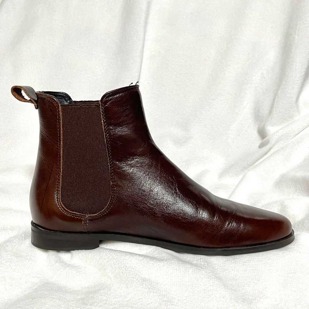 Brand new ZARA leather side gore boots in brown. - image 11