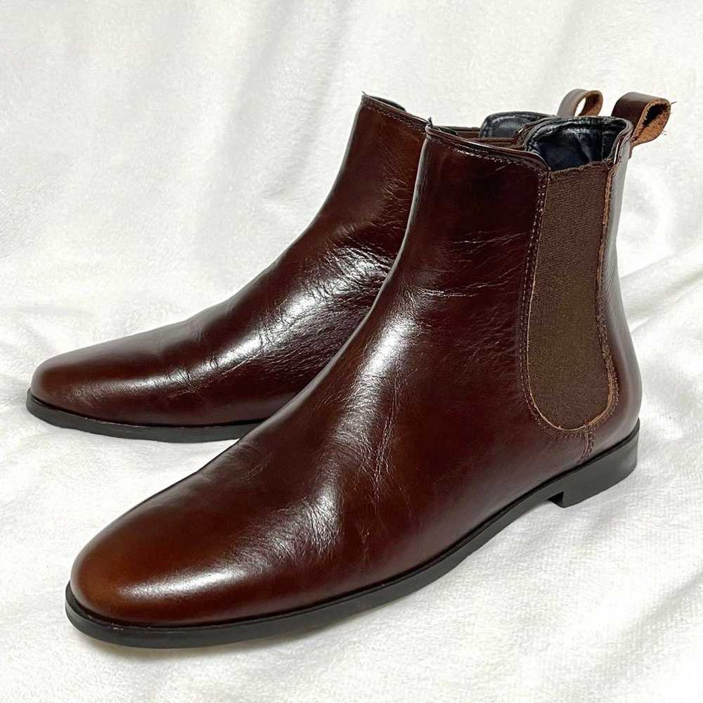 Brand new ZARA leather side gore boots in brown. - image 12