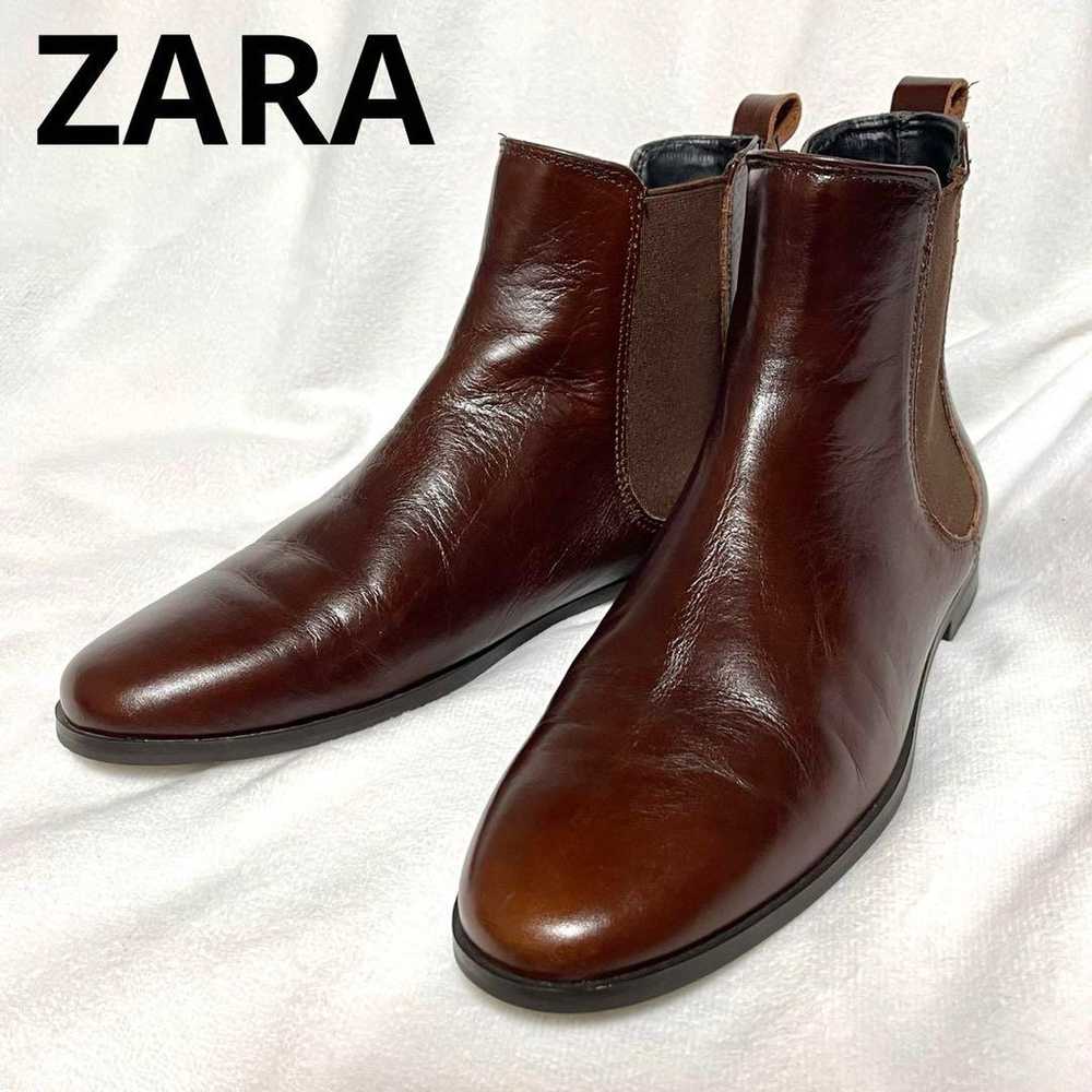 Brand new ZARA leather side gore boots in brown. - image 1