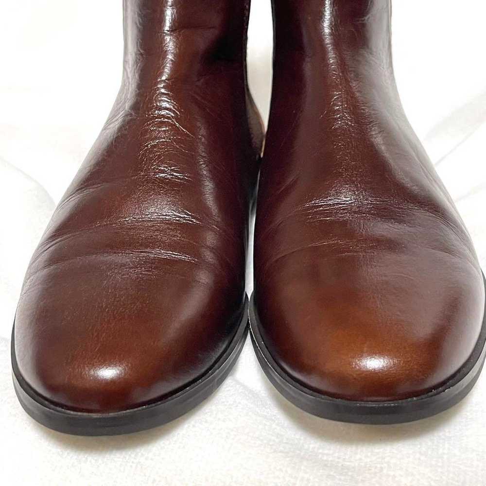 Brand new ZARA leather side gore boots in brown. - image 4