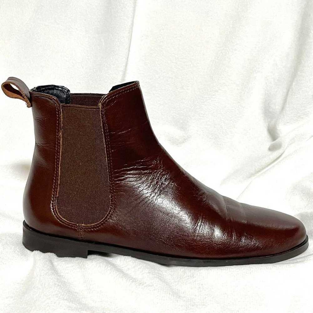 Brand new ZARA leather side gore boots in brown. - image 9