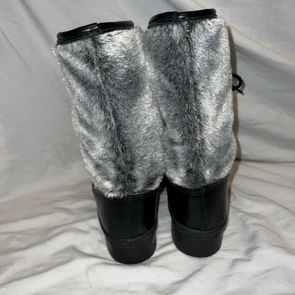 Vintage YODELERS Womens Silver Fur Sherpa Leather… - image 7