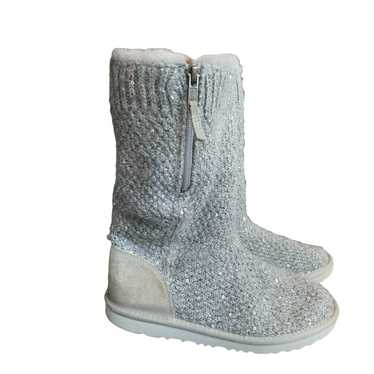 UGG Metallic silver sequin knit boots - image 1