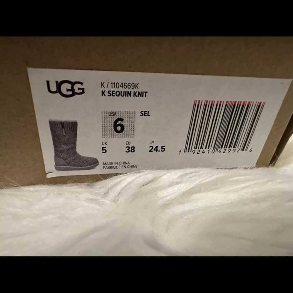 UGG Metallic silver sequin knit boots - image 7