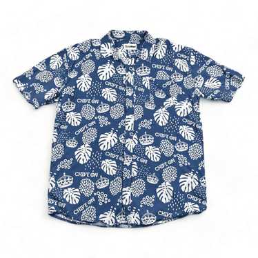 Tipsy Elves Chive On Hawaiian Shirt Blue White Cro