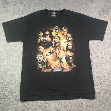 Wwe × Wwf Vintage WWE T-Shirt Mens L Black 2007 Y2