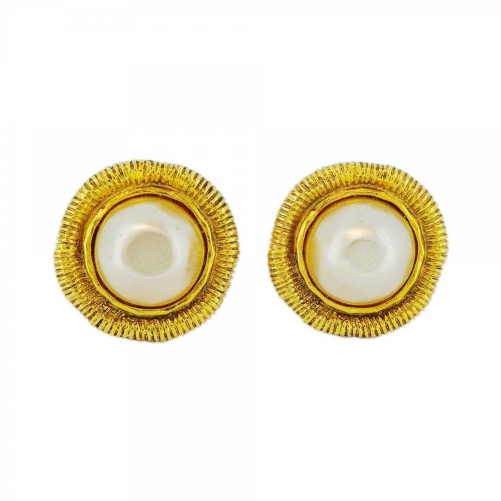 Chanel Chanel Earrings Circle Faux Pearl GP Plate… - image 1