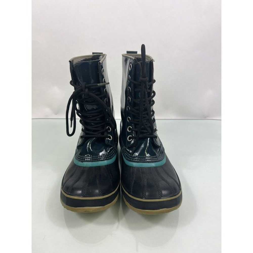 Sorel Aqua Dahlia Patent Leather Boots Lace Up Du… - image 2