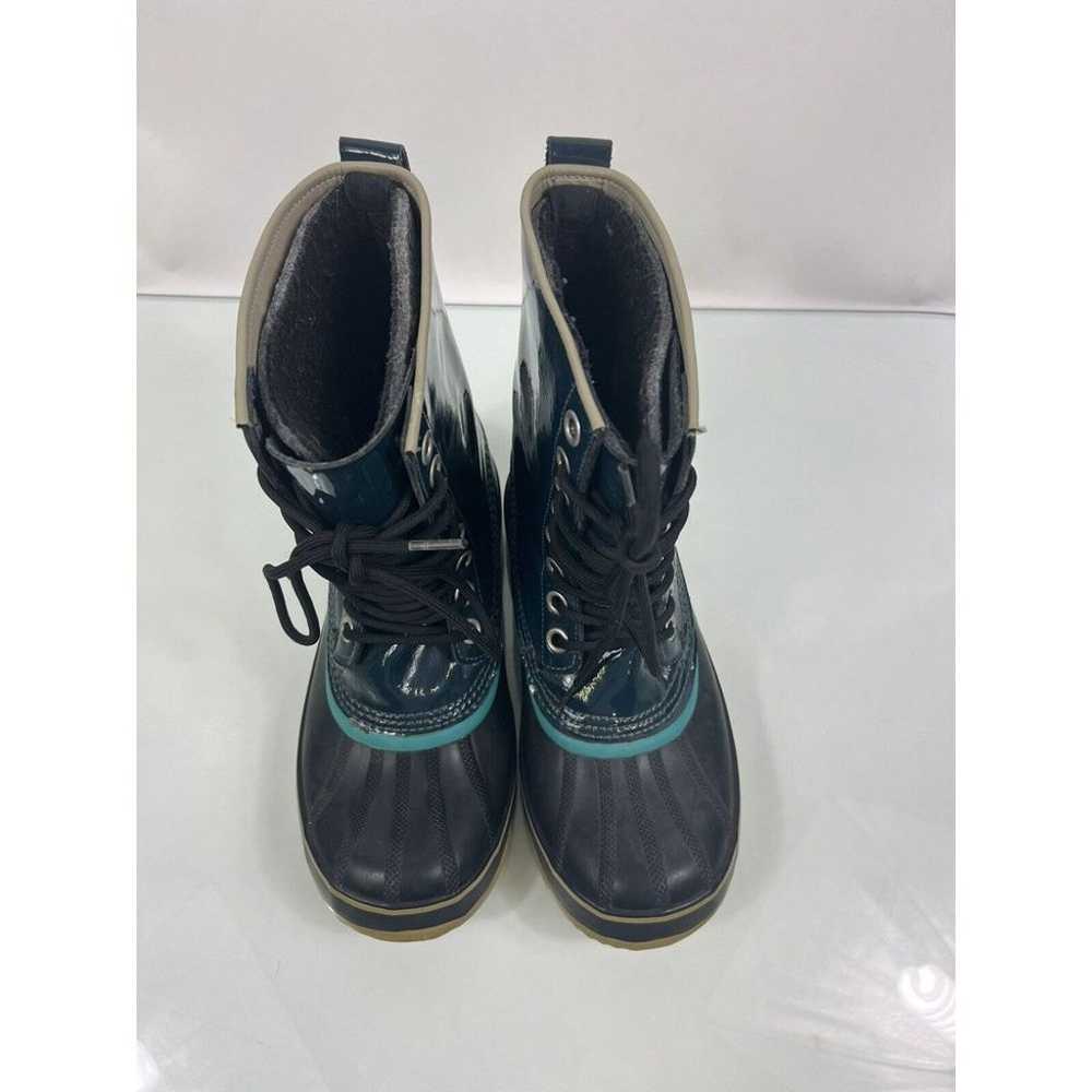 Sorel Aqua Dahlia Patent Leather Boots Lace Up Du… - image 3