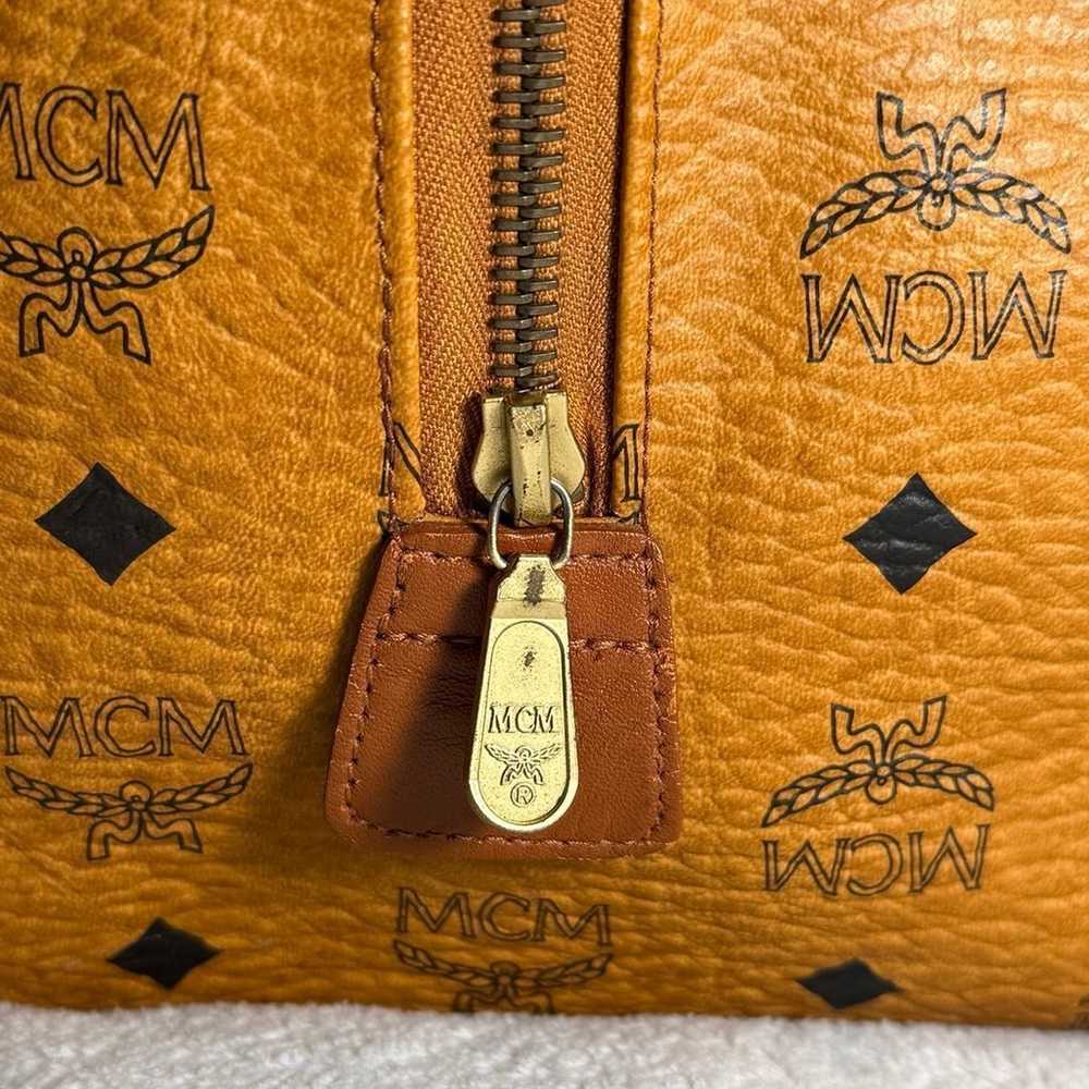 MCM Cognac Visetos Boston Bag - image 11