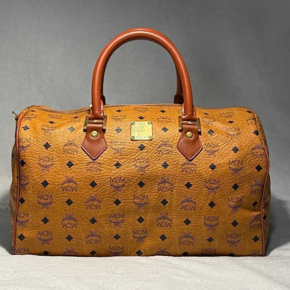 MCM Cognac Visetos Boston Bag - image 1