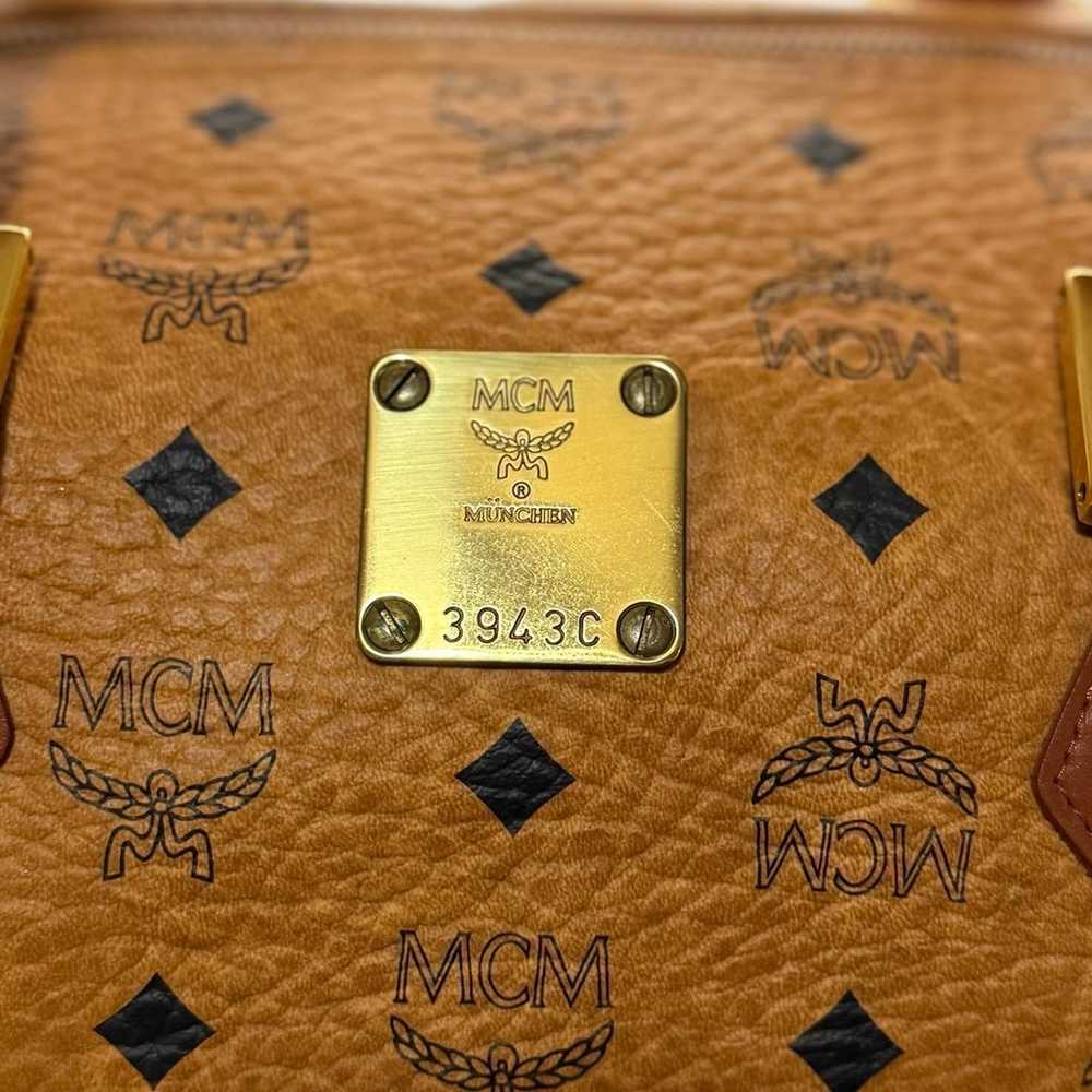 MCM Cognac Visetos Boston Bag - image 5