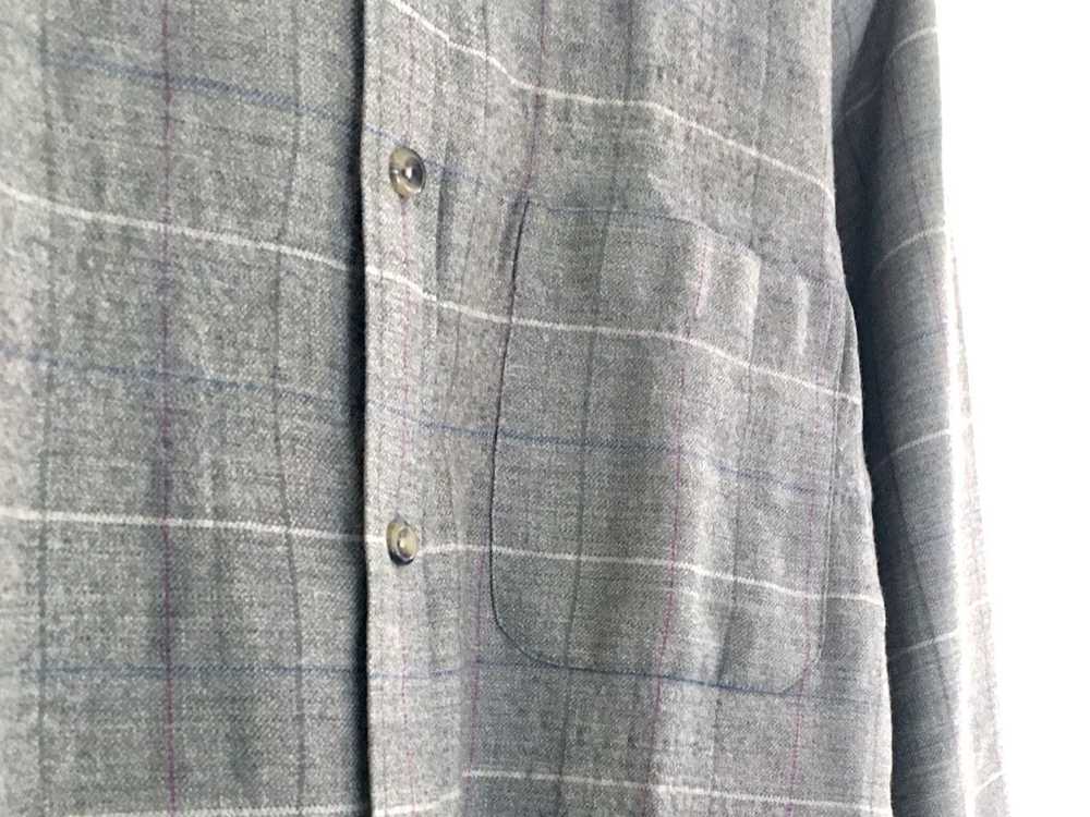 Kansai Yamamoto - 1990s Wool Grid Check Shirt - image 2