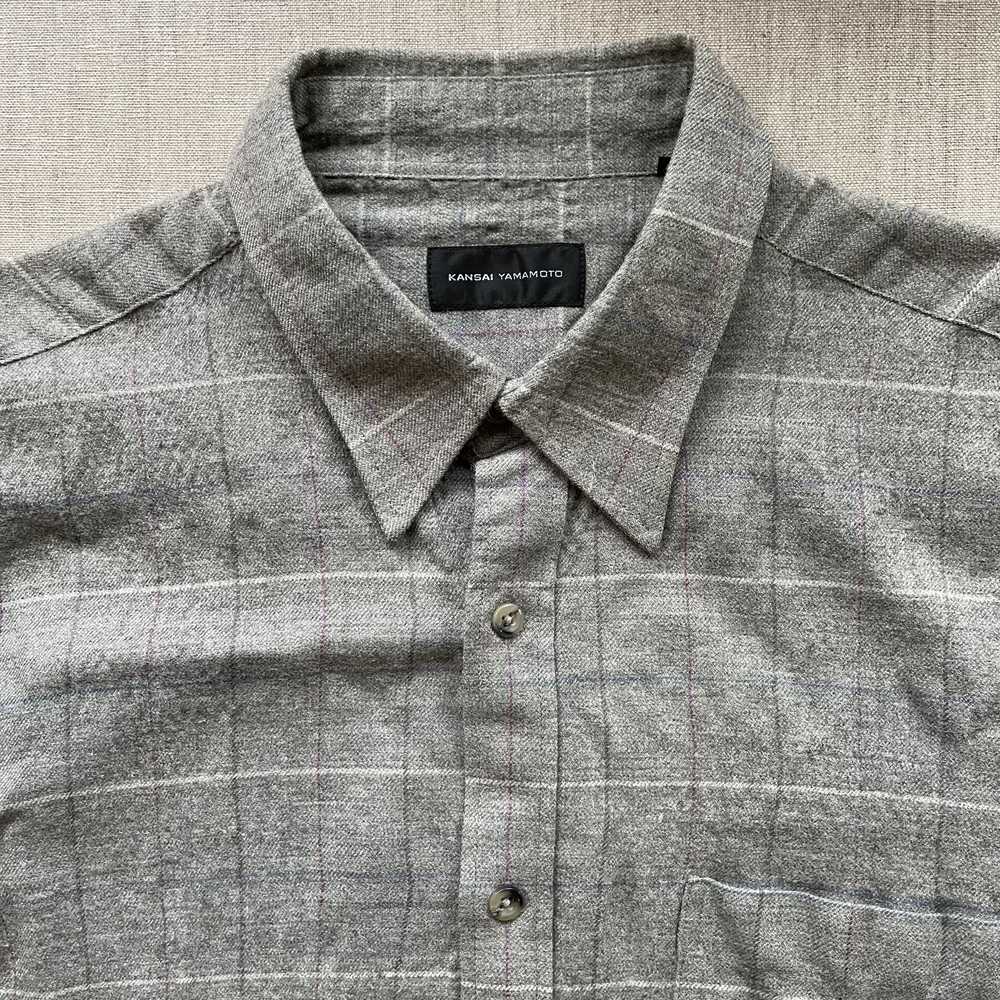 Kansai Yamamoto - 1990s Wool Grid Check Shirt - image 5