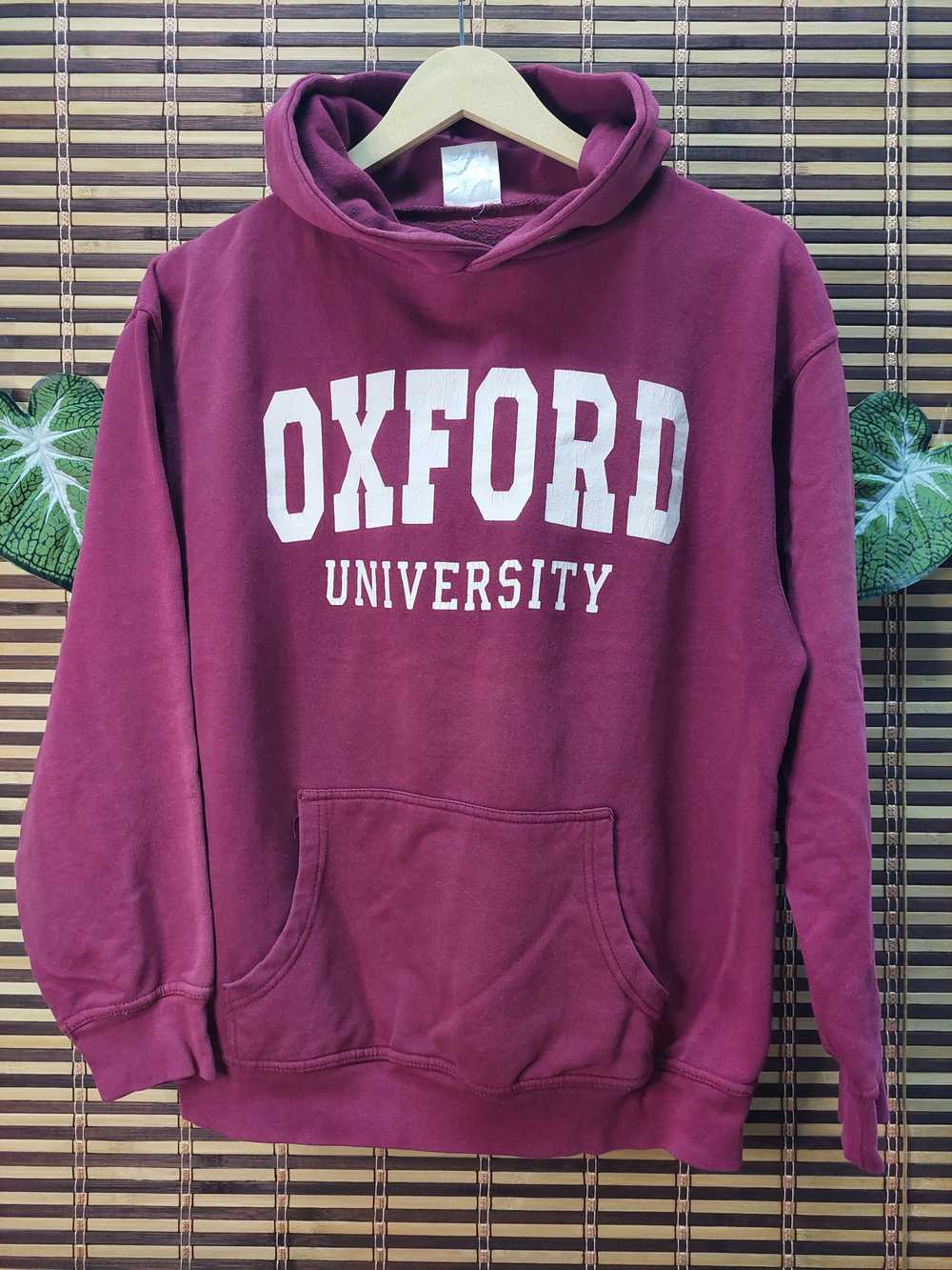 Vintage 1990s Oxford University Hoodie Maroon - image 3