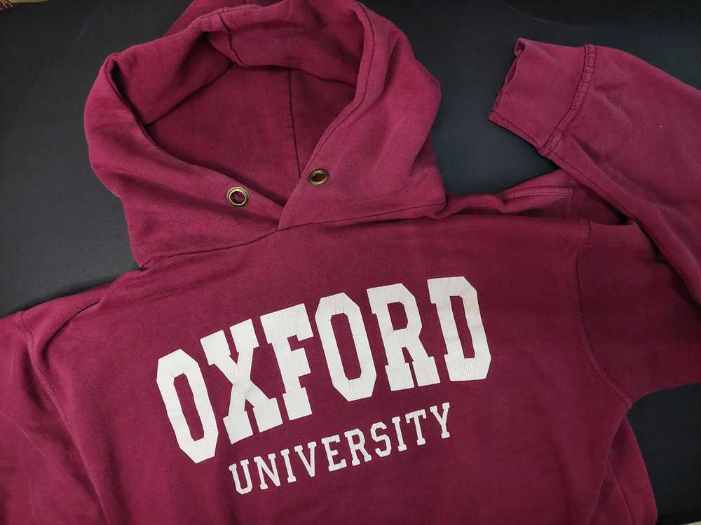 Vintage 1990s Oxford University Hoodie Maroon - image 7