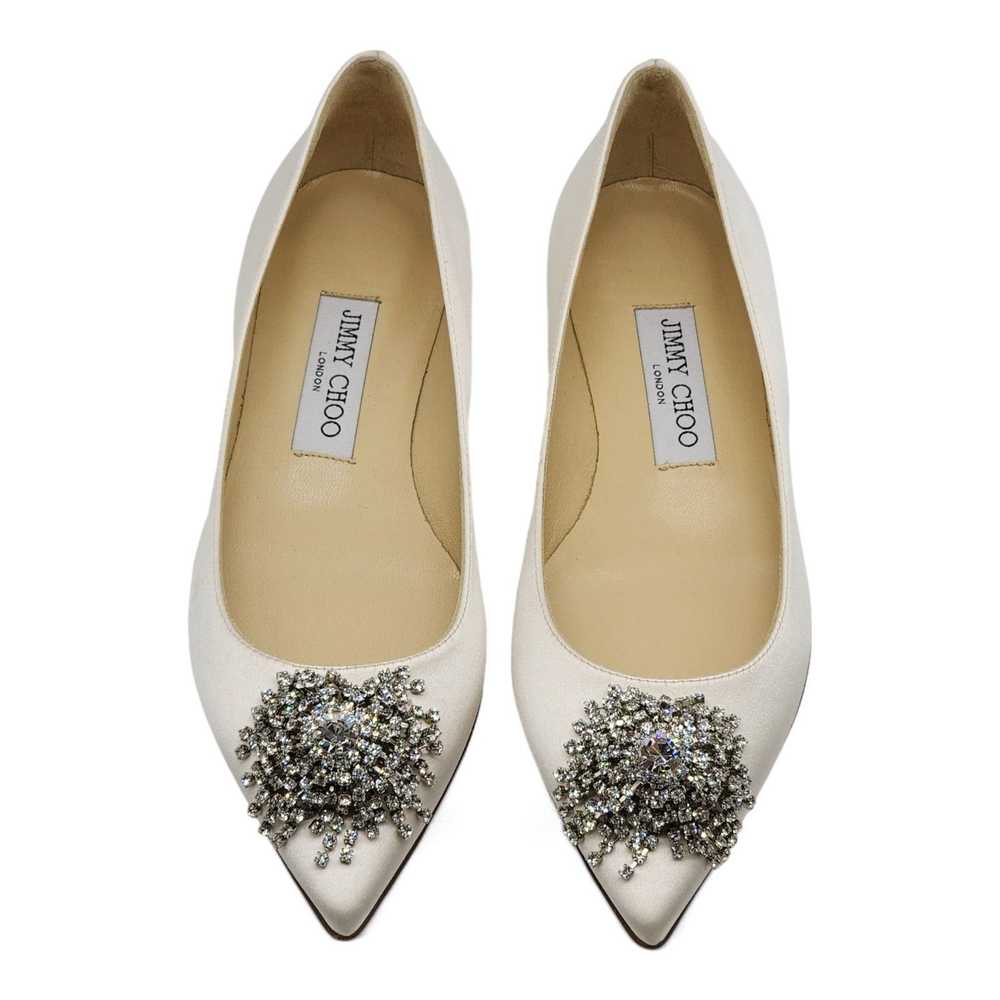 JIMMY CHOO Love Embellished Satin Flat Ballerina … - image 4