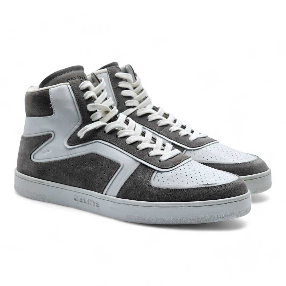 CELINE CT-01 High Top Sneakers in White and Gray … - image 9